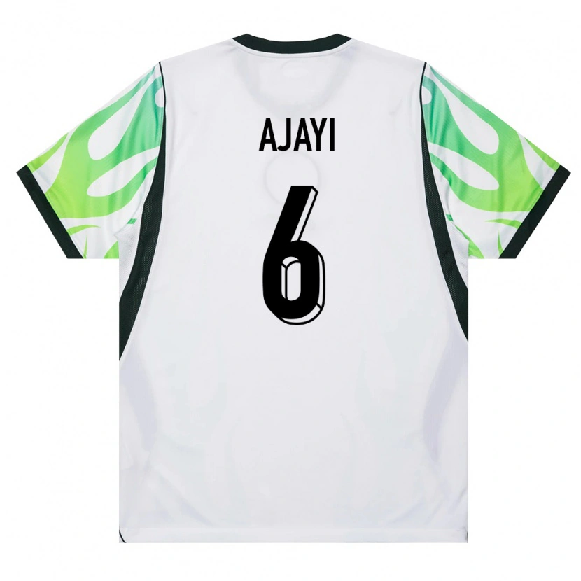 Danxen Women Nigeria Semi Ajayi #6 White Green Away Jersey 26-28 T-Shirt