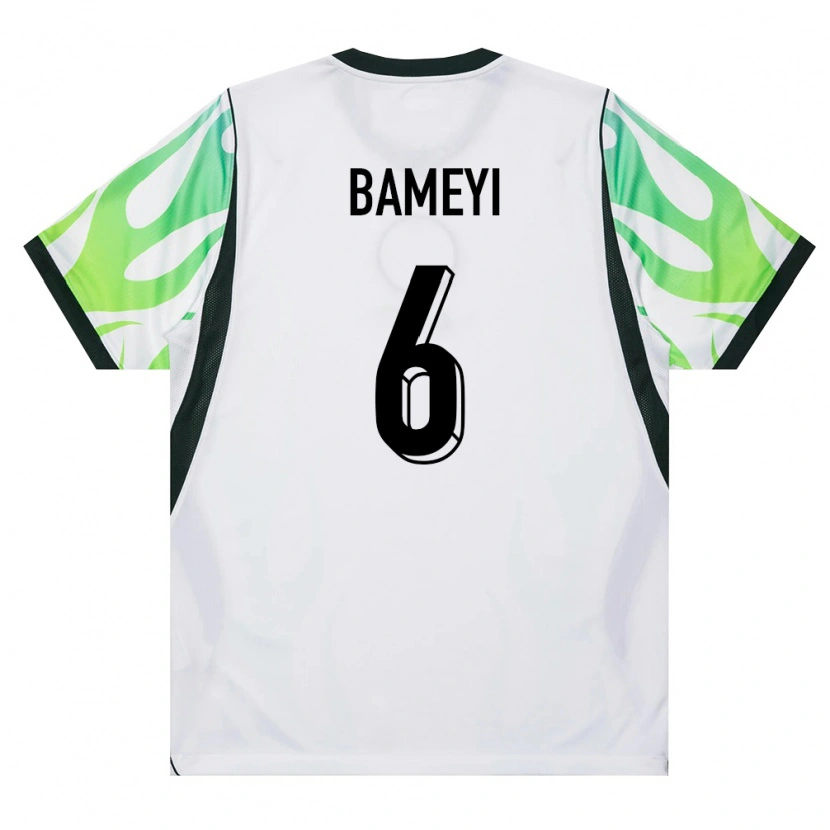 Danxen Women Nigeria Daniel Bameyi #6 White Green Away Jersey 26-28 T-Shirt
