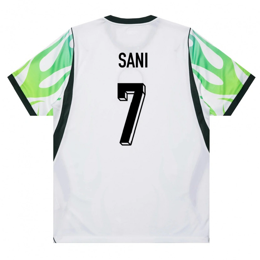 Danxen Women Nigeria Suleman Sani #7 White Green Away Jersey 26-28 T-Shirt