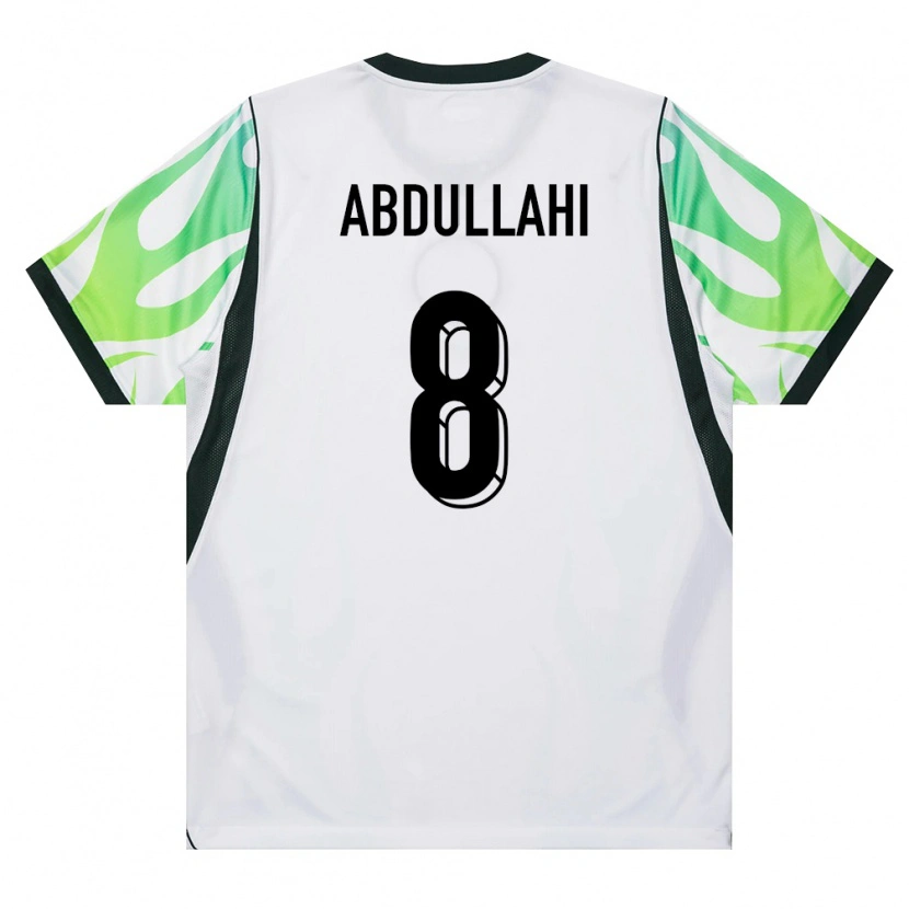 Danxen Women Nigeria Abubakar Abdullahi #8 White Green Away Jersey 26-28 T-Shirt