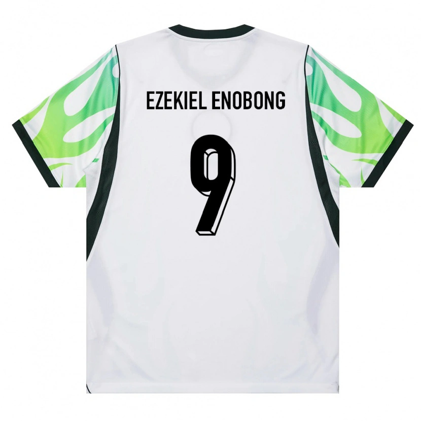 Danxen Women Nigeria Edidiong Ezekiel Enobong #9 White Green Away Jersey 26-28 T-Shirt