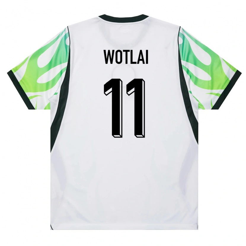 Danxen Women Nigeria Daniel Wotlai #11 White Green Away Jersey 26-28 T-Shirt