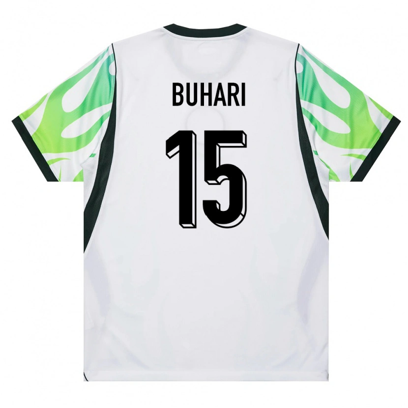 Danxen Women Nigeria Ibrahim Buhari #15 White Green Away Jersey 26-28 T-Shirt