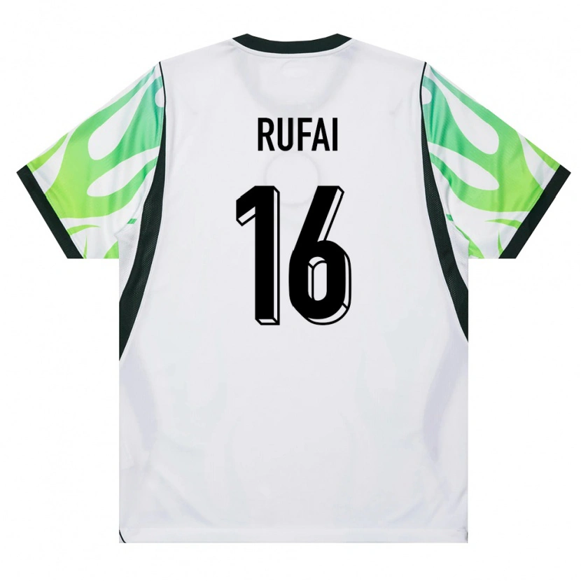 Danxen Women Nigeria Abubakar Rufai #16 White Green Away Jersey 26-28 T-Shirt