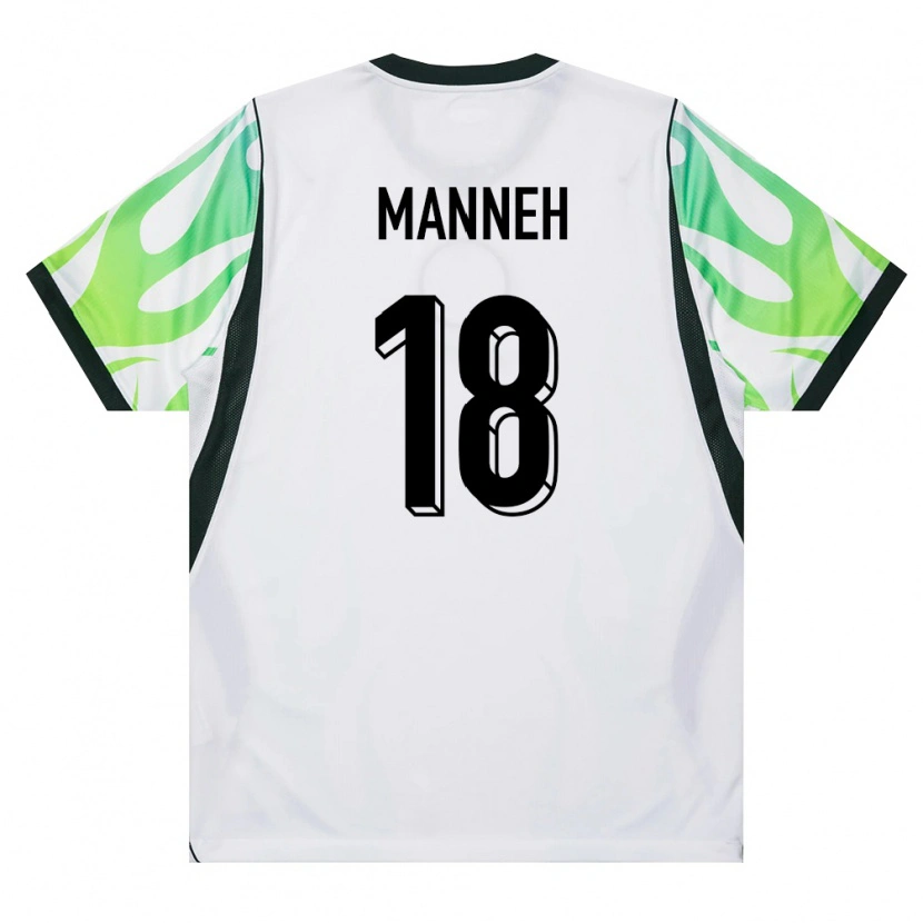 Danxen Women Nigeria Ebrima Manneh #18 White Green Away Jersey 26-28 T-Shirt
