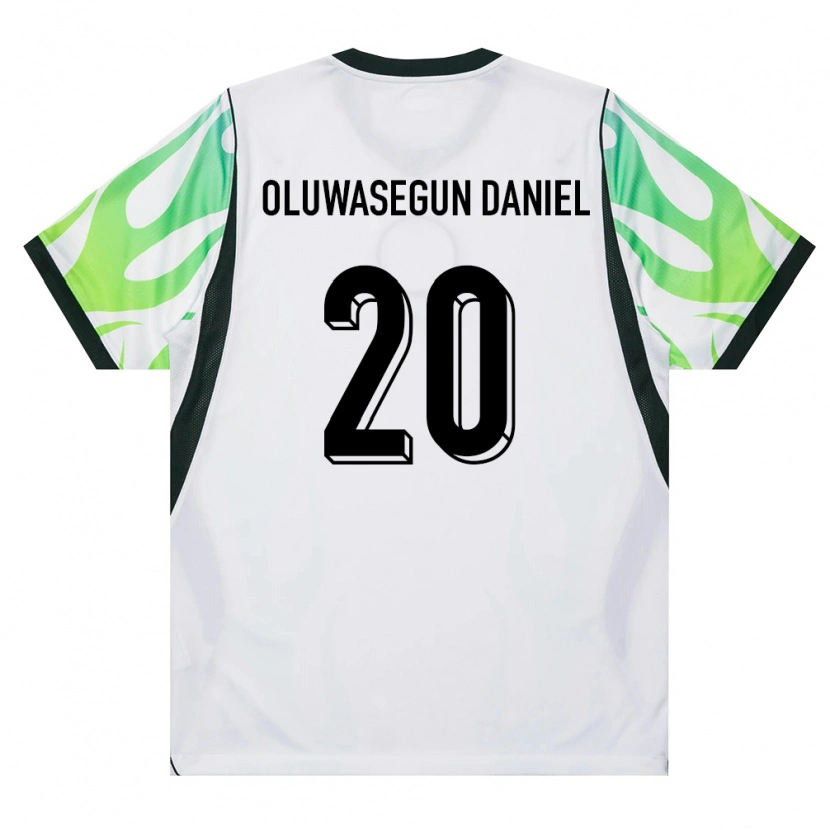 Danxen Women Nigeria Favour Oluwasegun Daniel #20 White Green Away Jersey 26-28 T-Shirt
