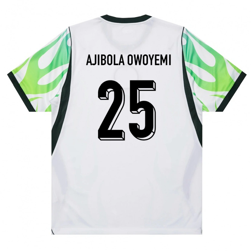 Danxen Women Nigeria Usman Ajibola Owoyemi #25 White Green Away Jersey 26-28 T-Shirt