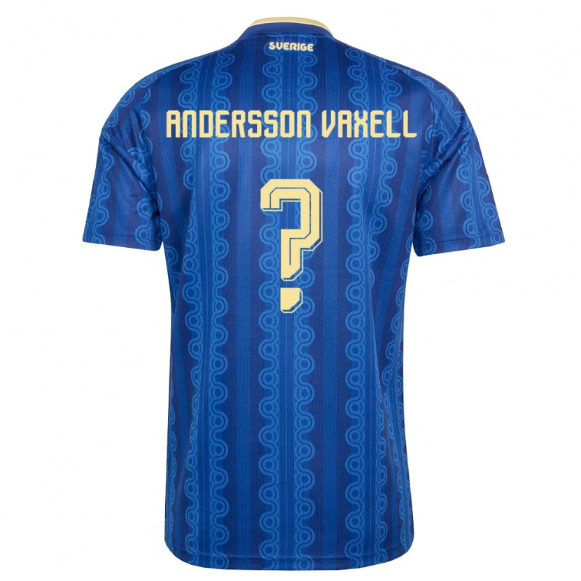 Danxen Women Sweden Milo Andersson Vaxell #0 Blue Navy Yellow Away Jersey 26-28 T-Shirt