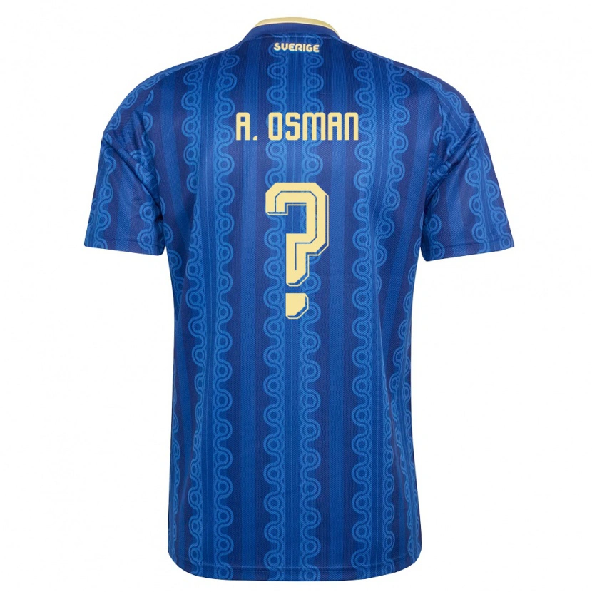 Danxen Women Sweden Amir Osman #0 Blue Navy Yellow Away Jersey 26-28 T-Shirt