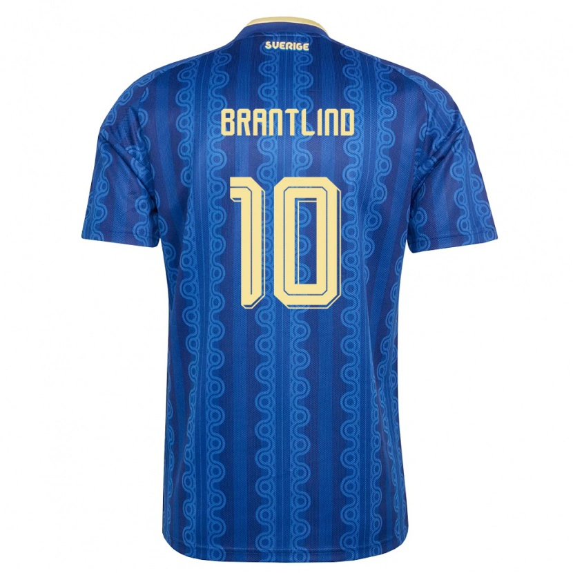 Danxen Women Sweden Benjamin Brantlind #10 Blue Navy Yellow Away Jersey 26-28 T-Shirt