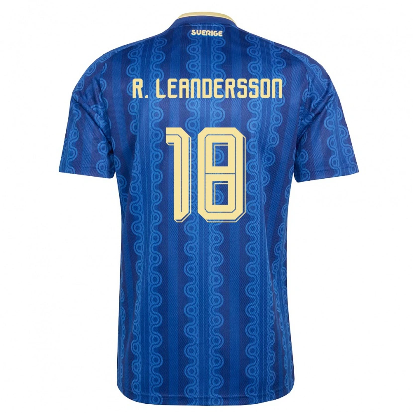 Danxen Women Sweden Romeo Arrhenius Leandersson #18 Blue Navy Yellow Away Jersey 26-28 T-Shirt