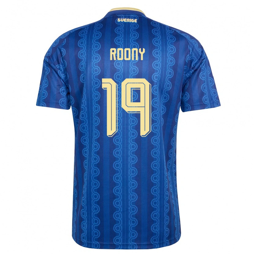 Danxen Women Sweden Roony Bardghji #19 Blue Navy Yellow Away Jersey 26-28 T-Shirt