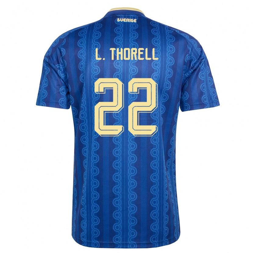 Danxen Women Sweden Ludwig Malachowski Thorell #22 Blue Navy Yellow Away Jersey 26-28 T-Shirt