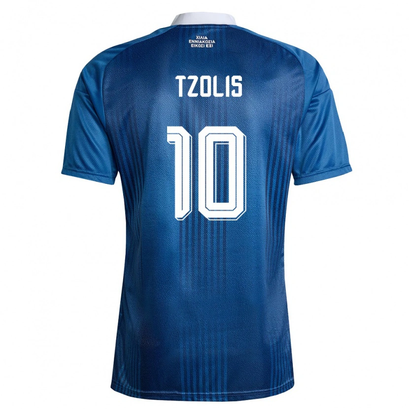 Danxen Women Greece Christos Tzolis #10 Navy Blue White Away Jersey 26-28 T-Shirt