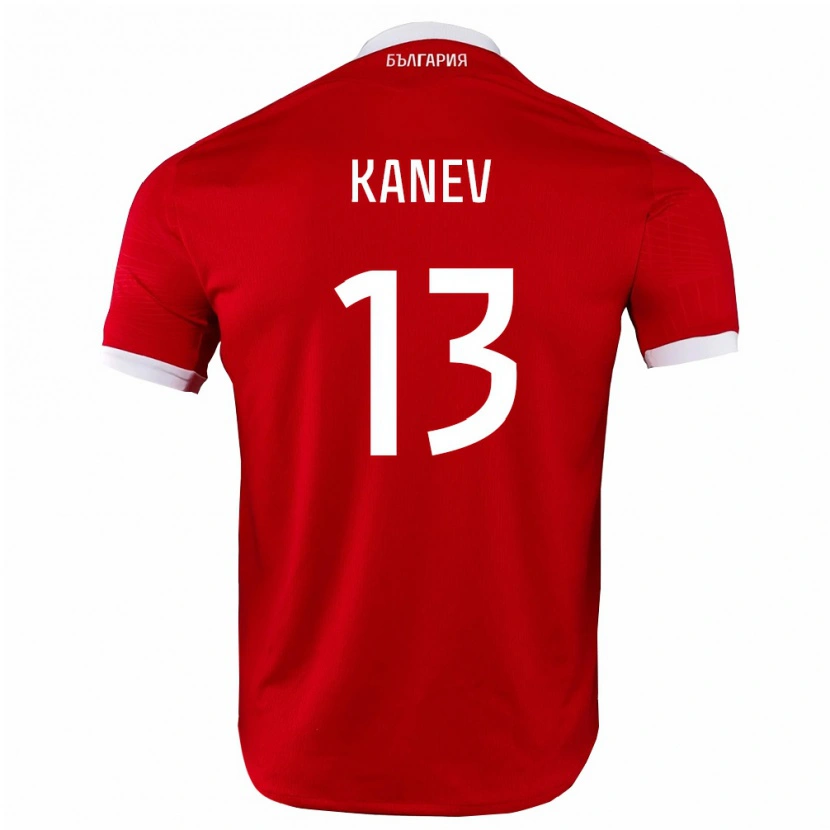Danxen Women Bulgaria Dimitar Kanev #13 Red White Away Jersey 26-28 T-Shirt