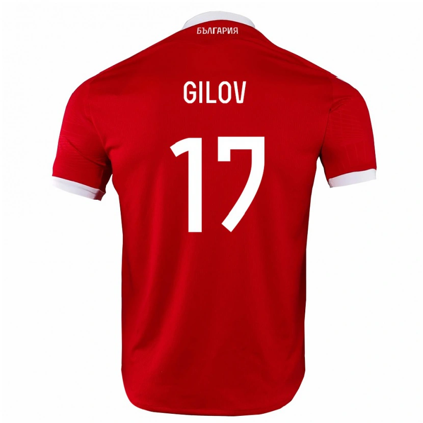 Danxen Women Bulgaria Yulian Gilov #17 Red White Away Jersey 26-28 T-Shirt