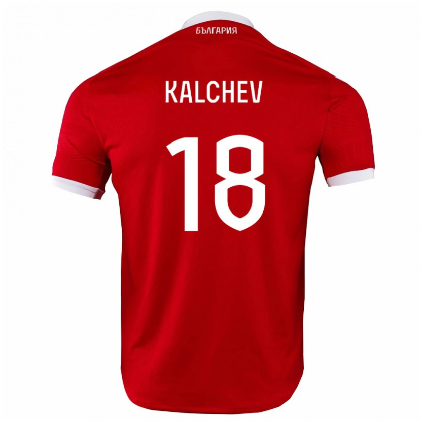 Danxen Women Bulgaria Nikola Kalchev #18 Red White Away Jersey 26-28 T-Shirt