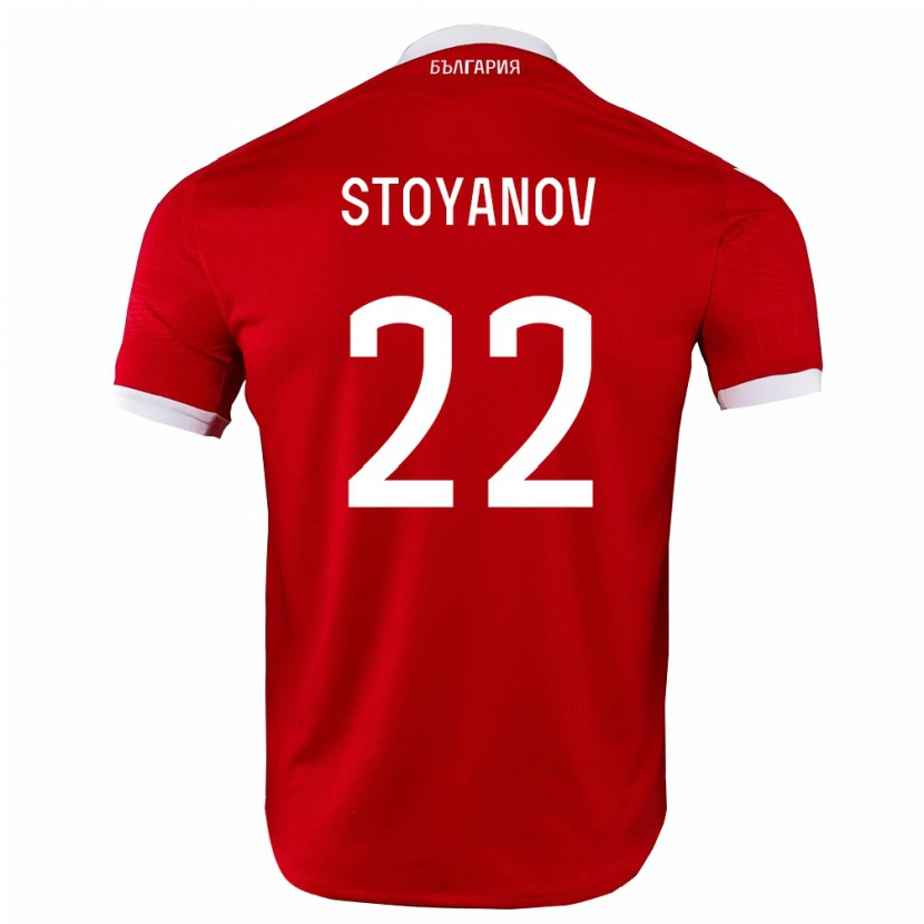 Danxen Women Bulgaria Kristiyan Stoyanov #22 Red White Away Jersey 26-28 T-Shirt