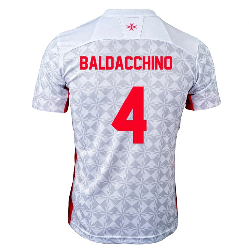 Danxen Women Malta Jerome Baldacchino #4 Gray White Red Away Jersey 26-28 T-Shirt