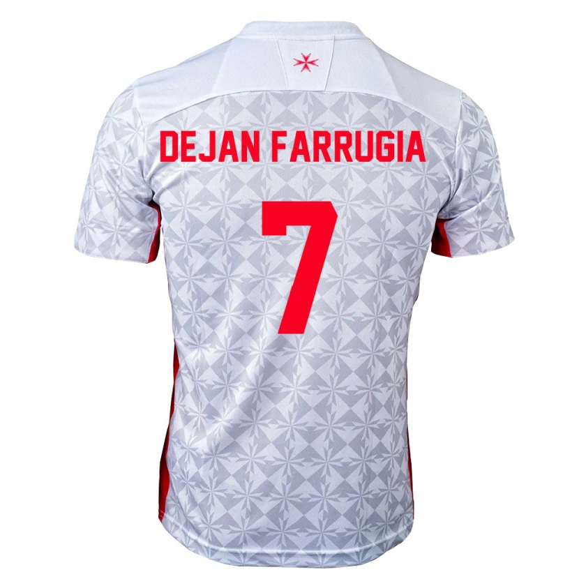 Danxen Women Malta Dejan Farrugia #7 Gray White Red Away Jersey 26-28 T-Shirt