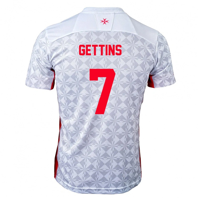 Danxen Women Malta Harry Gettins #7 Gray White Red Away Jersey 26-28 T-Shirt