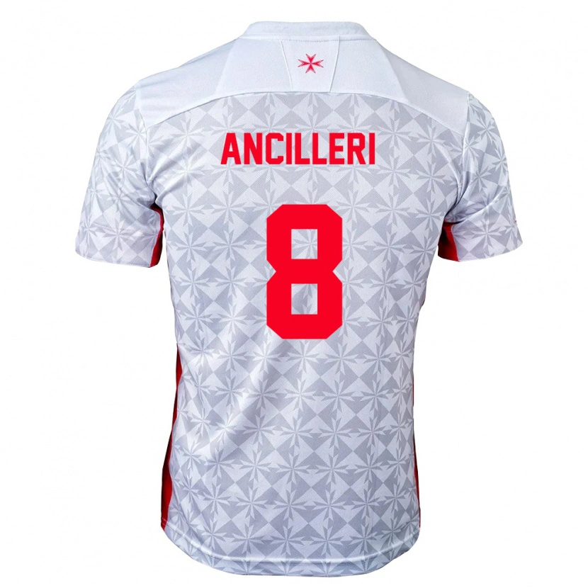 Danxen Women Malta Mattiaz Ancilleri #8 Gray White Red Away Jersey 26-28 T-Shirt