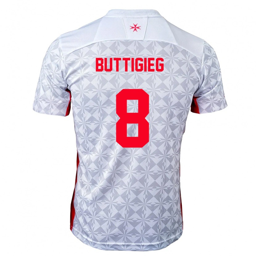 Danxen Women Malta Luke Buttigieg #8 Gray White Red Away Jersey 26-28 T-Shirt