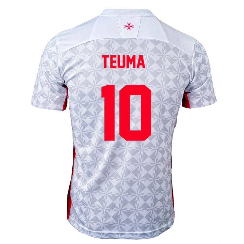 Danxen Women Malta Teddy Teuma #10 Gray White Red Away Jersey 26-28 T-Shirt