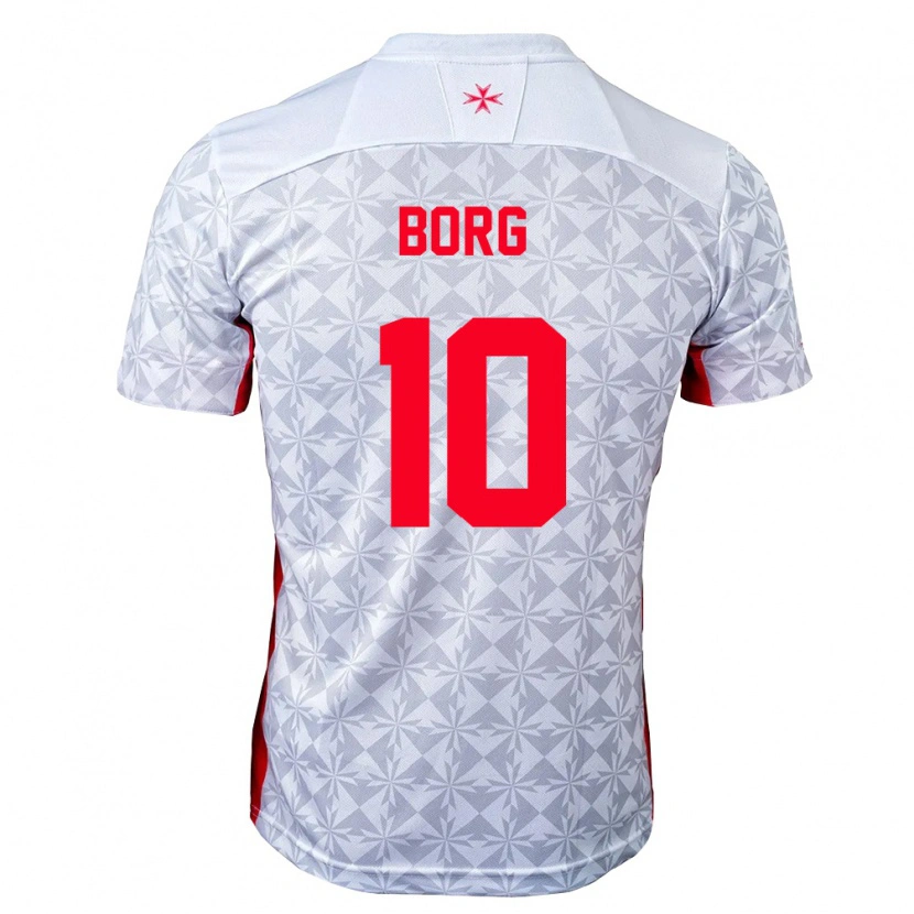 Danxen Women Malta Jake Borg #10 Gray White Red Away Jersey 26-28 T-Shirt