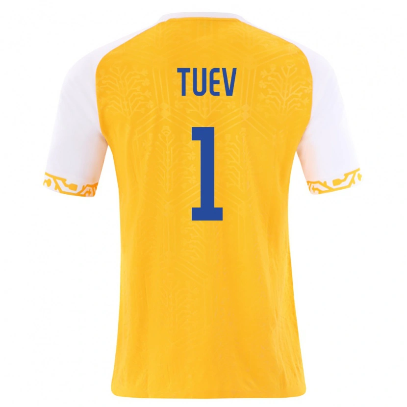 Danxen Women Moldova Artur Tuev #1 Yellow White Away Jersey 26-28 T-Shirt