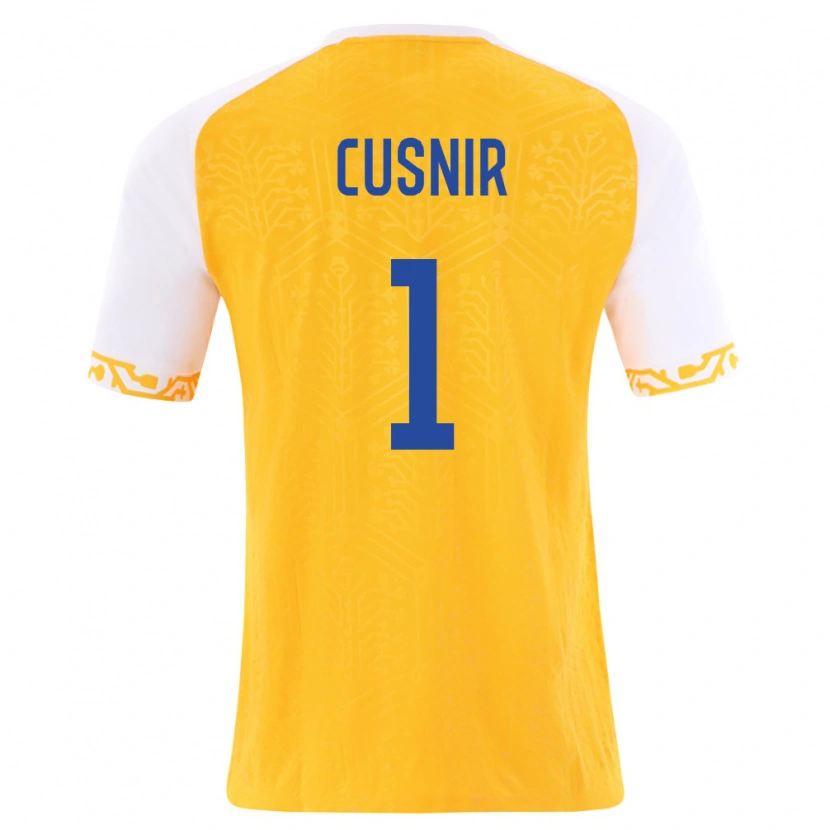 Danxen Women Moldova Eduard Cusnir #1 Yellow White Away Jersey 26-28 T-Shirt
