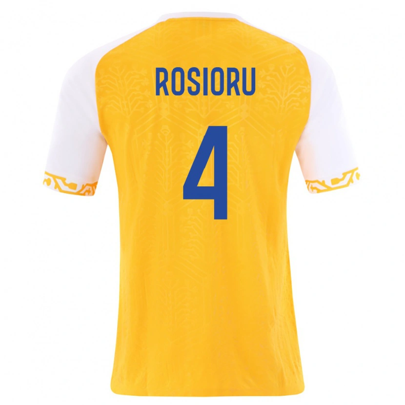 Danxen Women Moldova Marius-Nicolae Rosioru #4 Yellow White Away Jersey 26-28 T-Shirt