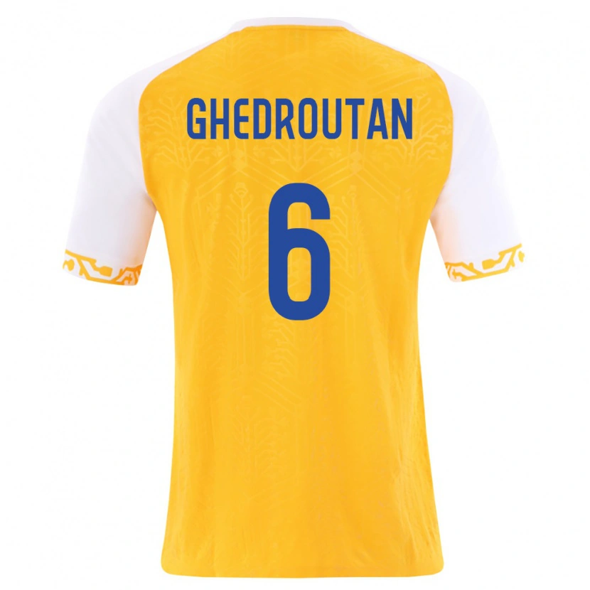 Danxen Women Moldova Cristian Ghedrouțan #6 Yellow White Away Jersey 26-28 T-Shirt
