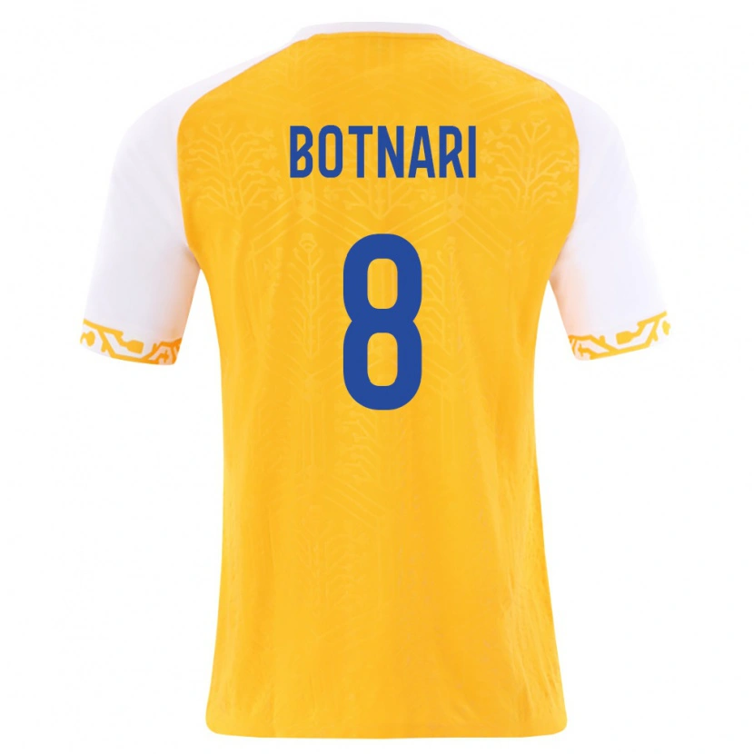 Danxen Women Moldova Ilie Botnari #8 Yellow White Away Jersey 26-28 T-Shirt