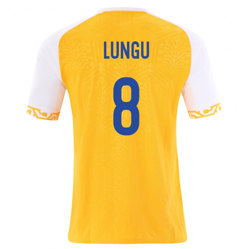 Danxen Women Moldova Teodor Lungu #8 Yellow White Away Jersey 26-28 T-Shirt