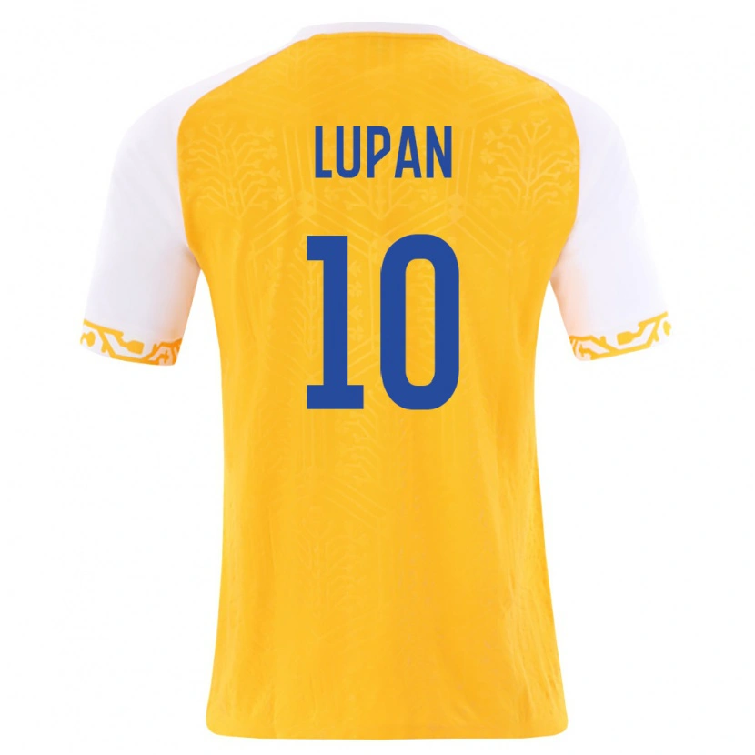 Danxen Women Moldova Mihai Lupan #10 Yellow White Away Jersey 26-28 T-Shirt