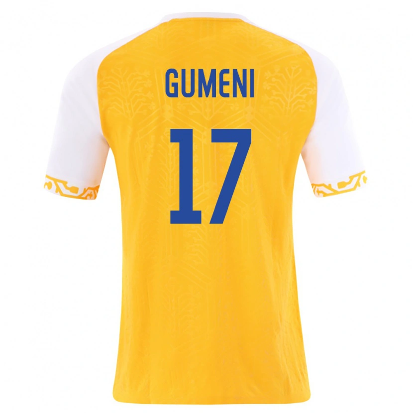 Danxen Women Moldova Nicolae Gumeni #17 Yellow White Away Jersey 26-28 T-Shirt