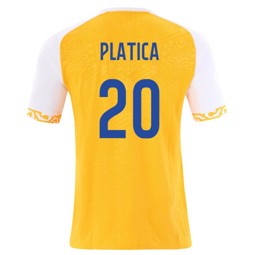 Danxen Women Moldova Sergiu Plătică #20 Yellow White Away Jersey 26-28 T-Shirt