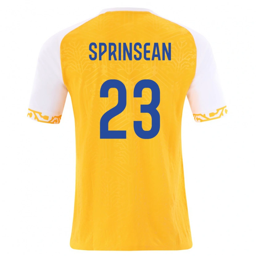 Danxen Women Moldova Artur Sprinsean #23 Yellow White Away Jersey 26-28 T-Shirt