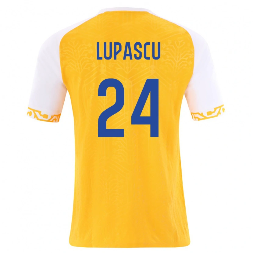 Danxen Women Moldova Gabriel Lupascu #24 Yellow White Away Jersey 26-28 T-Shirt