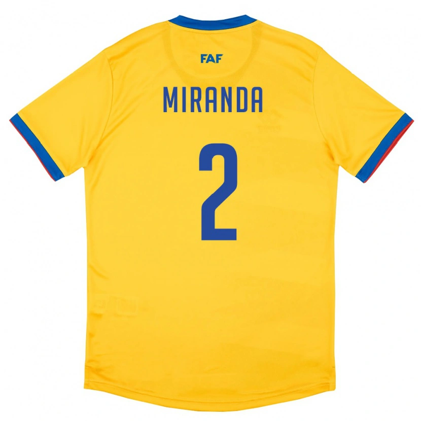 Danxen Women Andorra Pau Miranda #2 Yellow Blue Red Away Jersey 26-28 T-Shirt