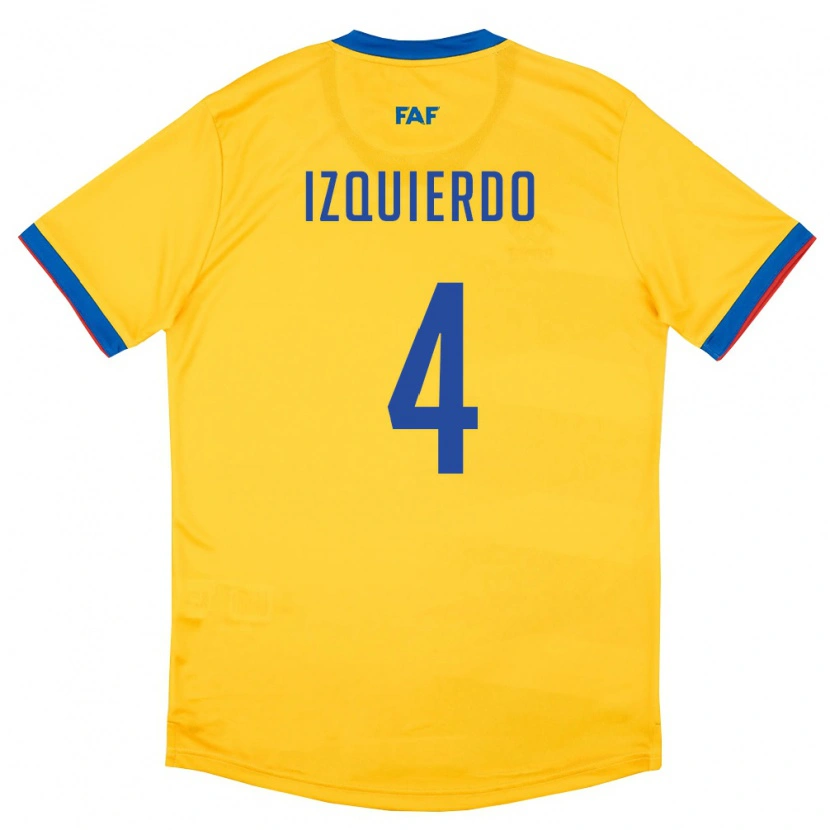 Danxen Women Andorra Eric Izquierdo #4 Yellow Blue Red Away Jersey 26-28 T-Shirt