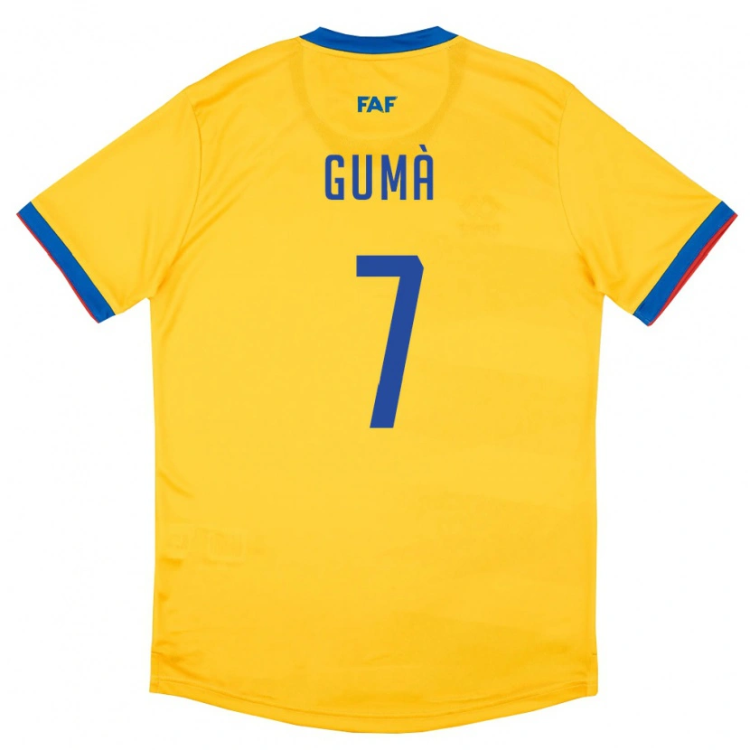 Danxen Women Andorra Jan Gumà #7 Yellow Blue Red Away Jersey 26-28 T-Shirt