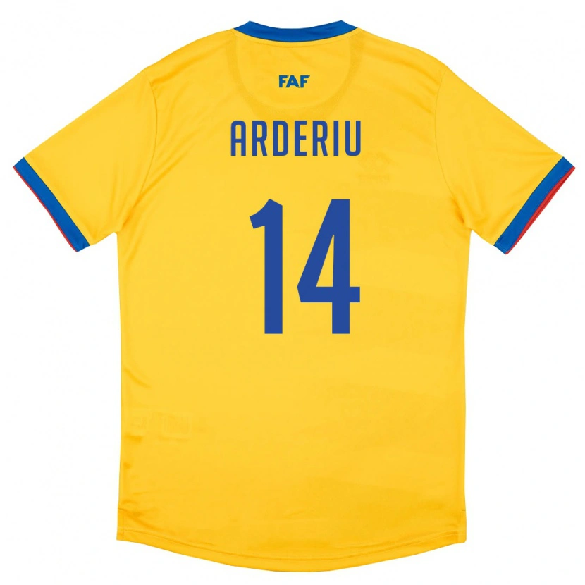 Danxen Women Andorra Bernat Arderiu #14 Yellow Blue Red Away Jersey 26-28 T-Shirt