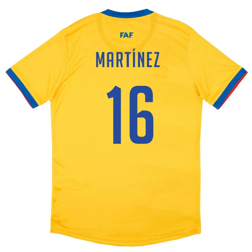 Danxen Women Andorra Alex Martínez #16 Yellow Blue Red Away Jersey 26-28 T-Shirt