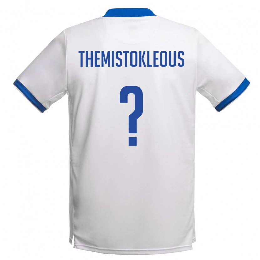 Danxen Women Cyprus Themistoklis Themistokleous #0 White Royal Blue Away Jersey 26-28 T-Shirt