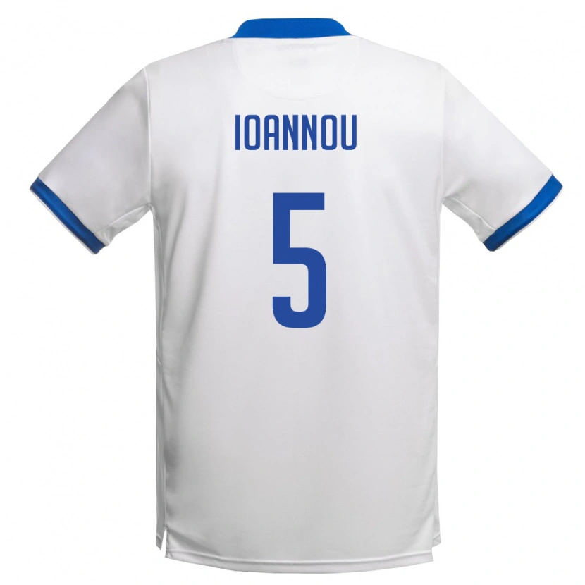 Danxen Women Cyprus Kosmas Ioannou #5 White Royal Blue Away Jersey 26-28 T-Shirt