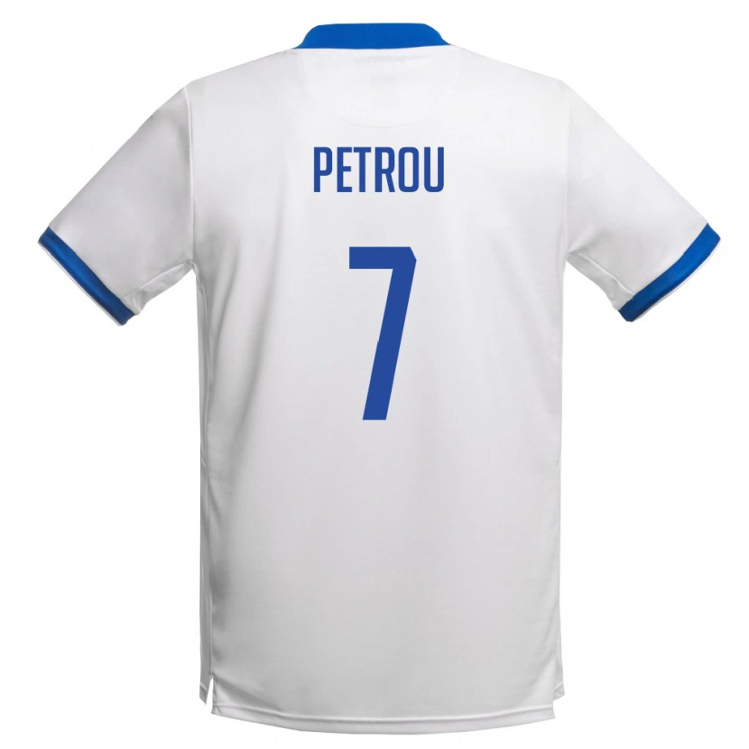 Danxen Women Cyprus Marinos Petrou #7 White Royal Blue Away Jersey 26-28 T-Shirt