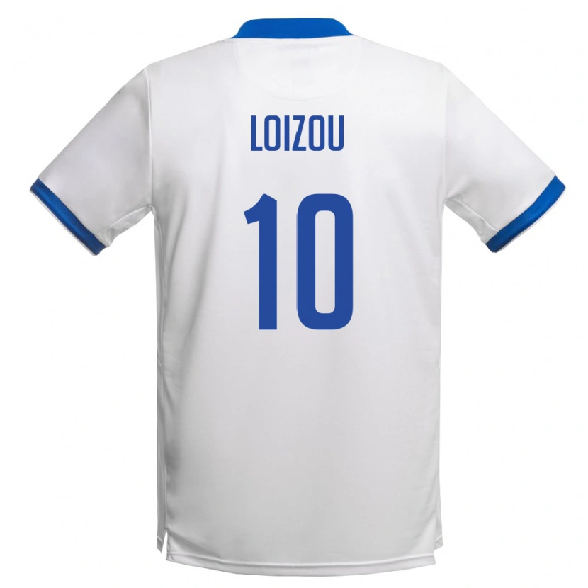Danxen Women Cyprus Loizos Loizou #10 White Royal Blue Away Jersey 26-28 T-Shirt