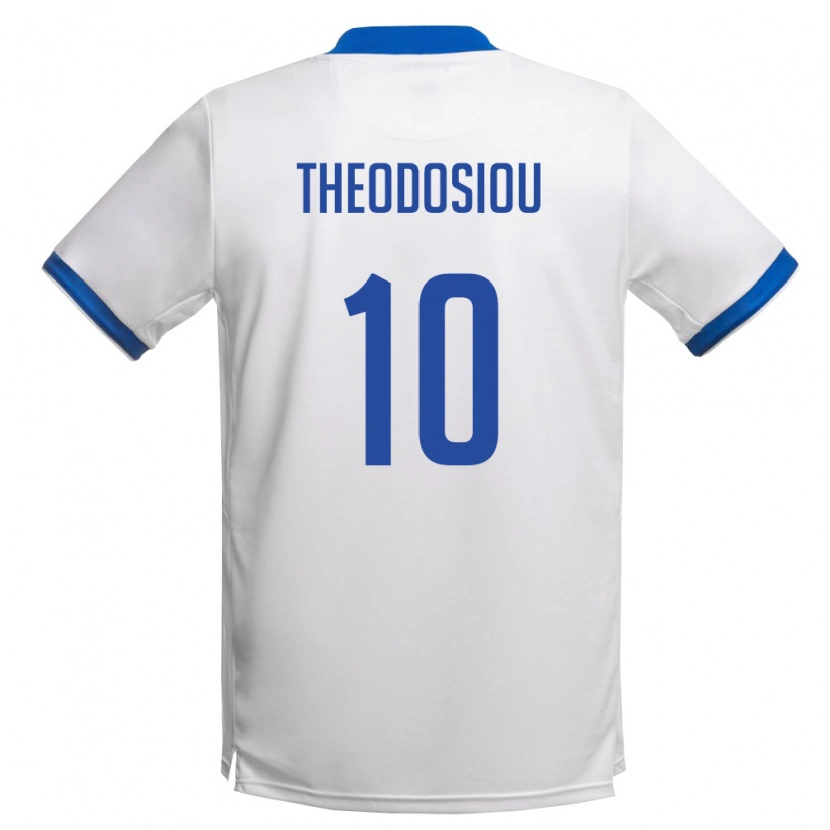 Danxen Women Cyprus Michalis Theodosiou #10 White Royal Blue Away Jersey 26-28 T-Shirt